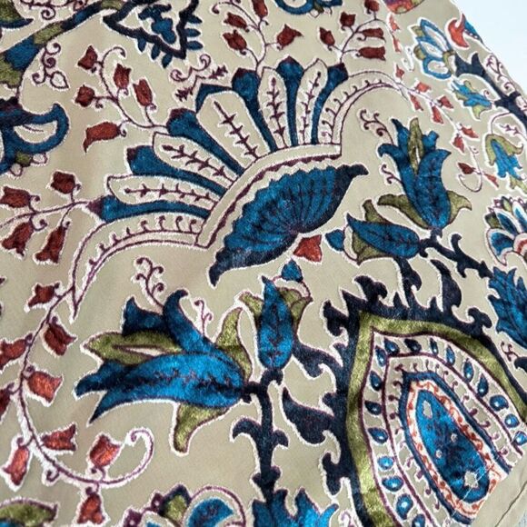 Feathers by Tolani Dress Womens Medium Velvet Burnout Tunc Anthro Boho Floral - Picture 4 of 9